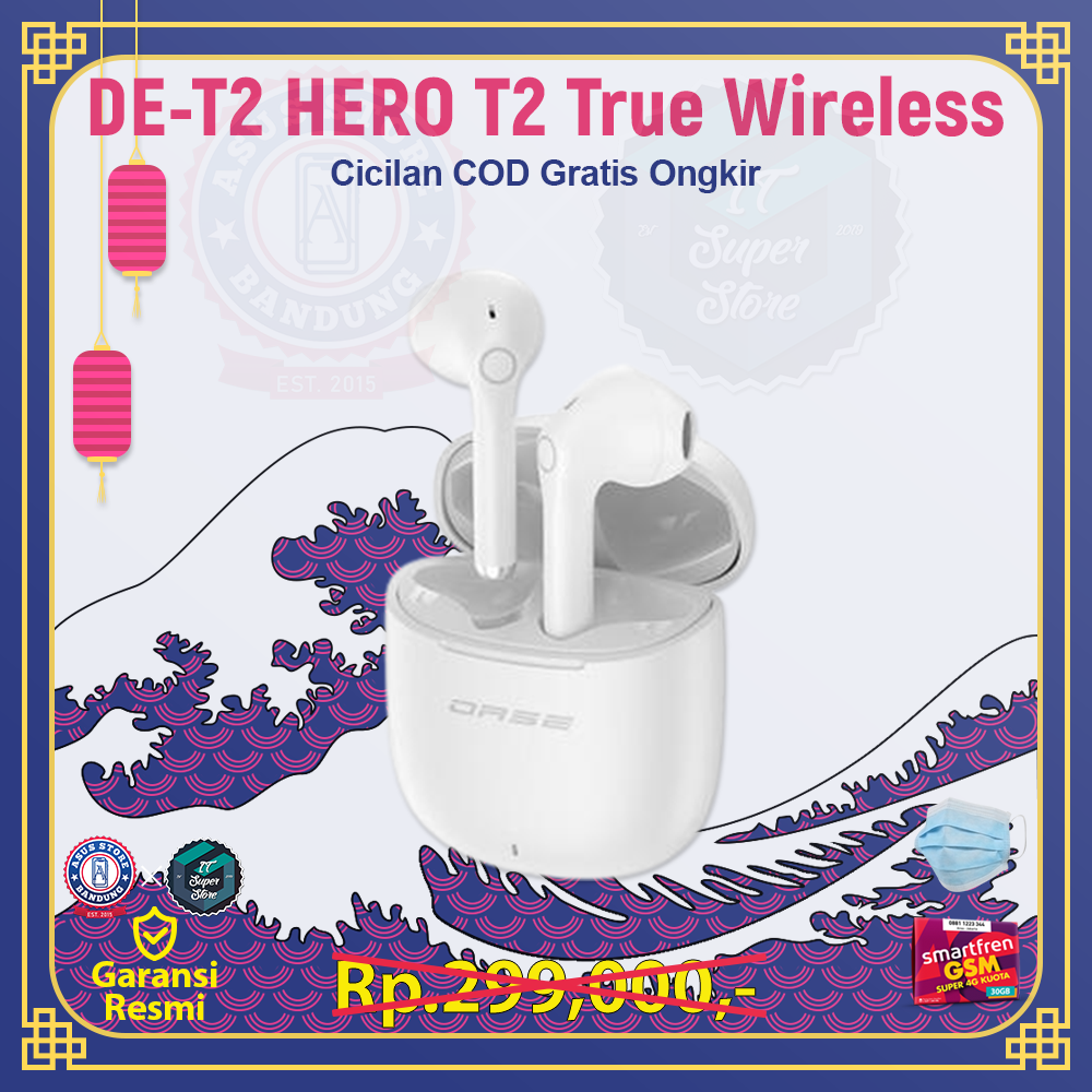 Oase DET2 ☑️ TWS Hero T2 Bluetooth 5.1 Earphone Headset Ultra HD Audio