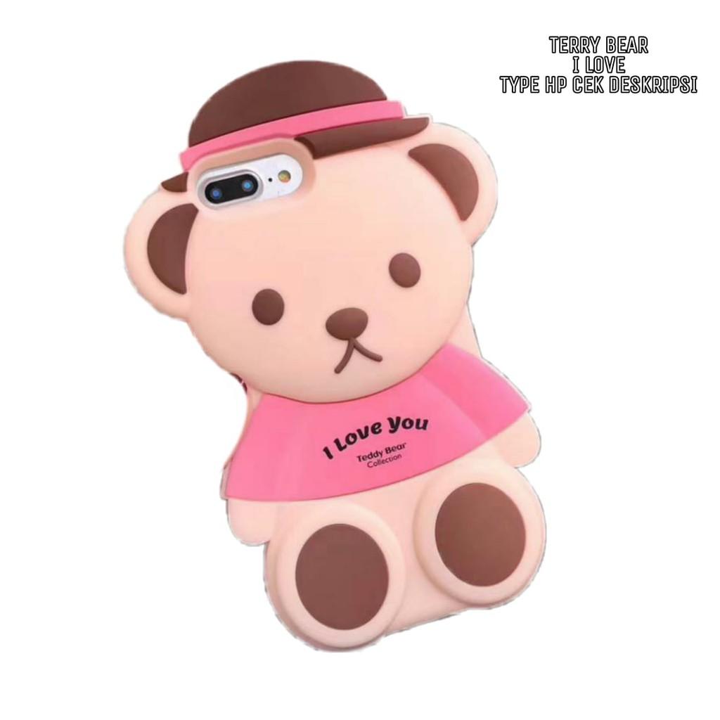 SAMSUNG ALL TYPE CASE BONEKA 3D CARACTER TEDDY BEAR I LOVE - J1 ACE - J2 PRIME- GRAND PRIME- J5 2015 - J5 2016 - J2 2015 - J2 2016 - J3 2015 - J3 2016 - GALAXY V