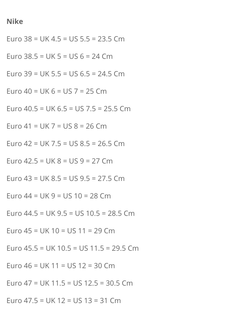 28cm 26cm Shoe Size Us 27 Cm Foot Size Uk Sales