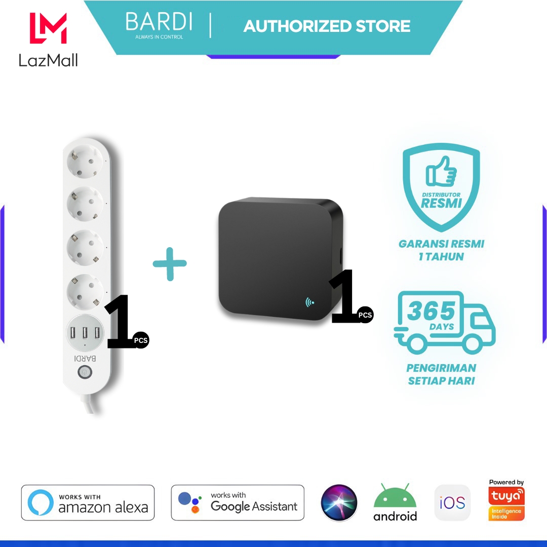 BARDI Smart BEDROOM BUNDLE IR Remote 8M + Extension Power Strip