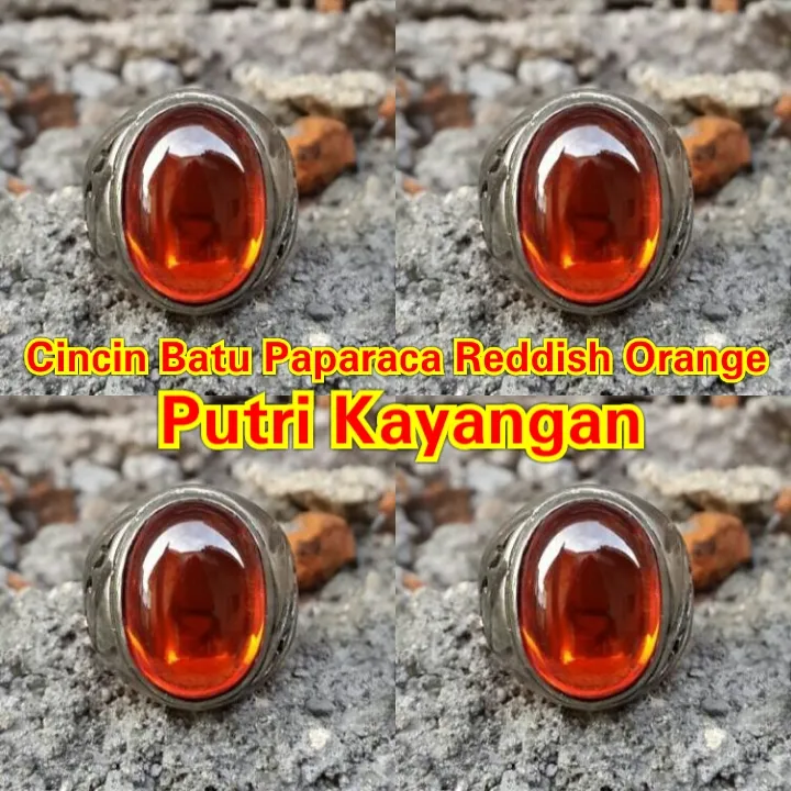 Cincin Batu Paparaca Reddish Orange Kristal Bening Berkualitas Lazada Indonesia