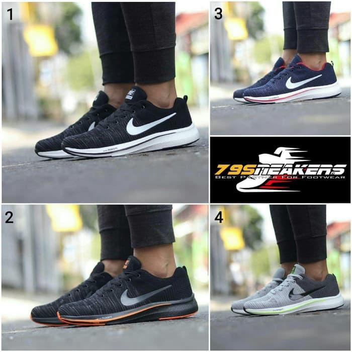Sepatu Sneakers Nike1 Zoom New Premium Original Sepatu Olahraga Sepatu Running Sepatu Pria Sepatu Hitam Orange Abu Navy