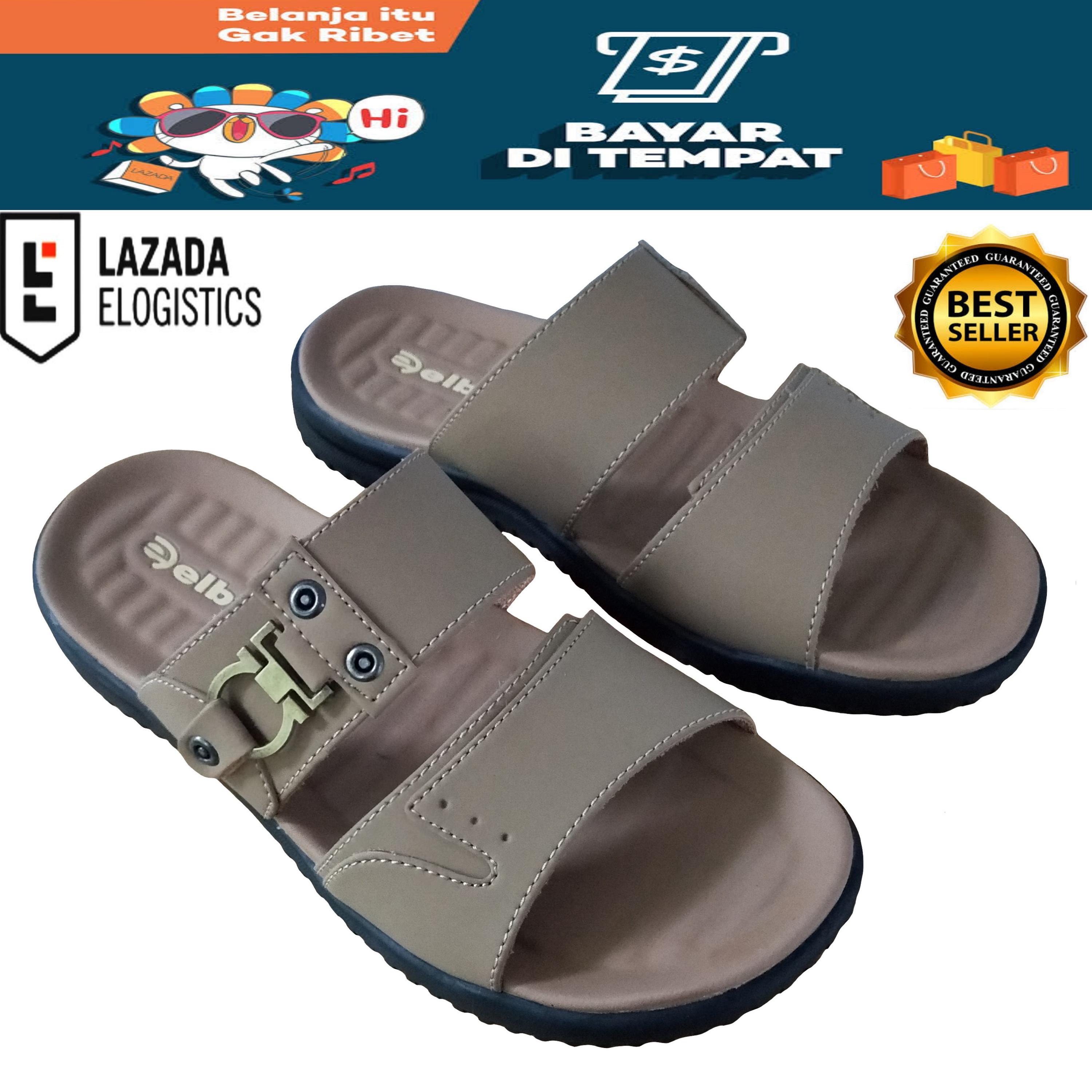 Elbo - Sandal Pria Casual / Sandal Pria Dewasa / Sandal Kulit Sintetis / Sandal Slop Ban 2 Trendi- OB2M01