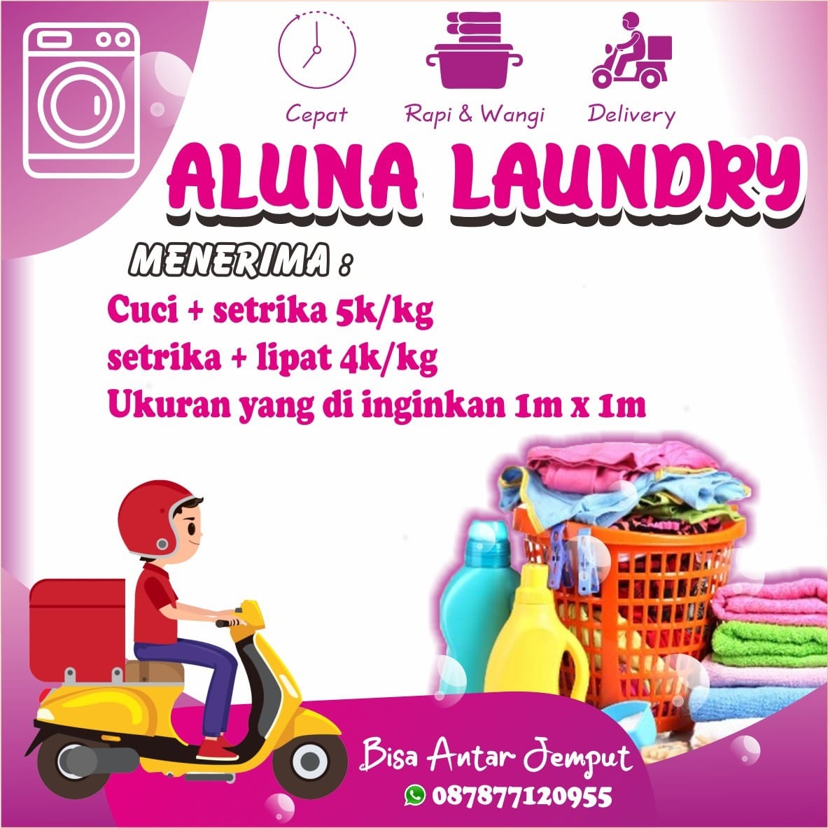 Spanduk 1 Hari Jadi Spanduk Banner Laundry Ukuran 1x1 Lazada Indonesia