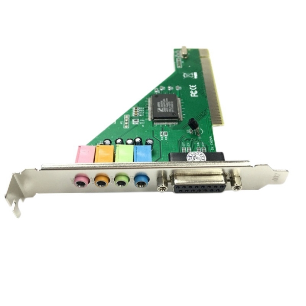 CMI8738 Chipset Stereo Sound PCI Port Audio Card Supports 2/4CH and DLS with Driver CD for Desktop PC Computer