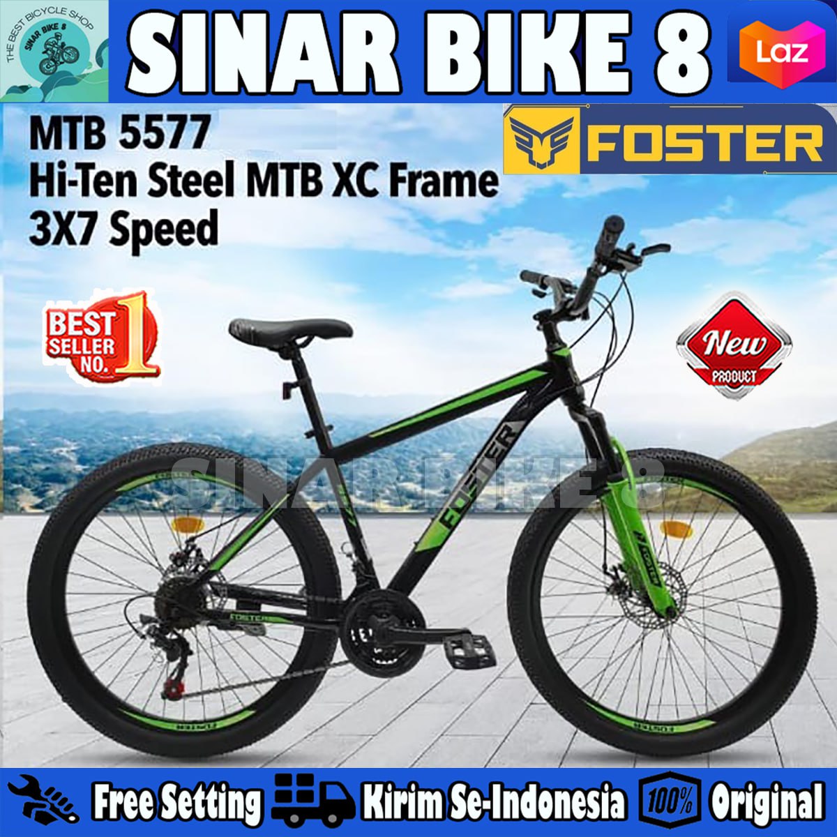 Sepeda Gunung MTB FOSTER 5577 Ukuran 24 26 Inch Dewasa Remaja Rem - Main Image