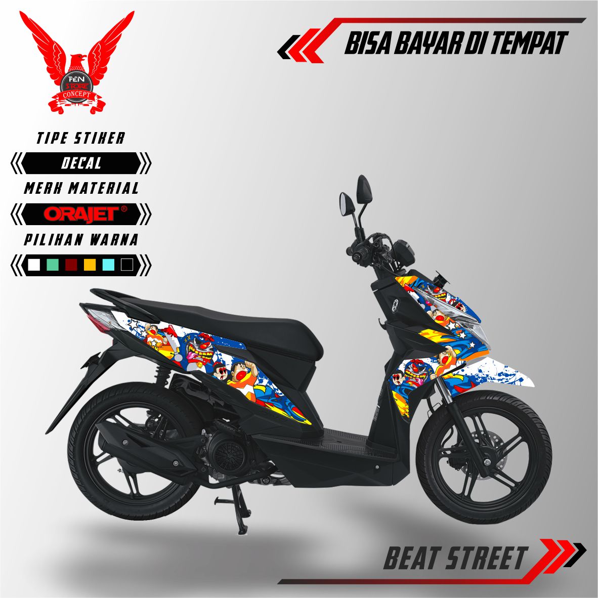 Fenstore Decal Sticker Aksesoris Motor Stiker Striping Decal