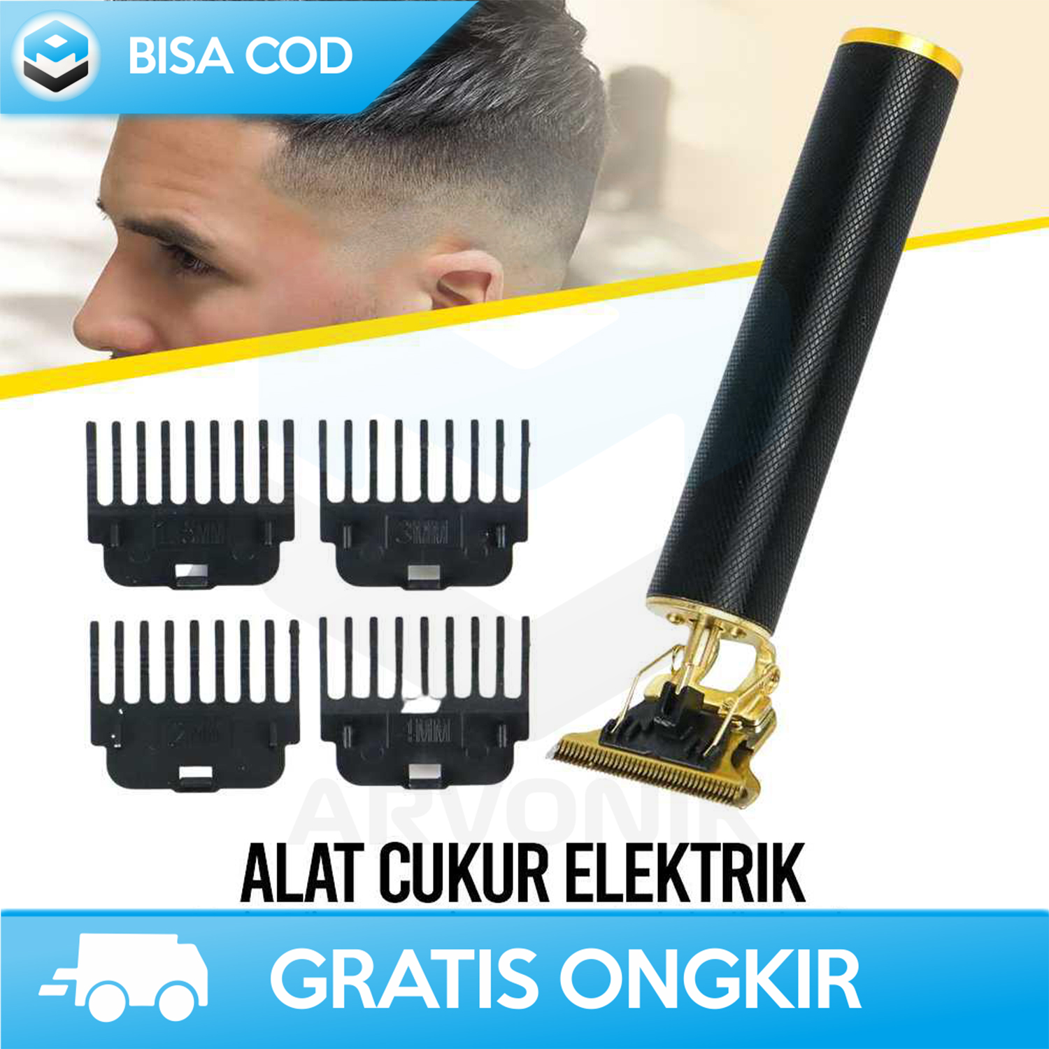 ALAT CUKUR RAMBUT CAS PORTABLE HAIR CLIPPER SISIR CUKUR TANPA KABEL ...