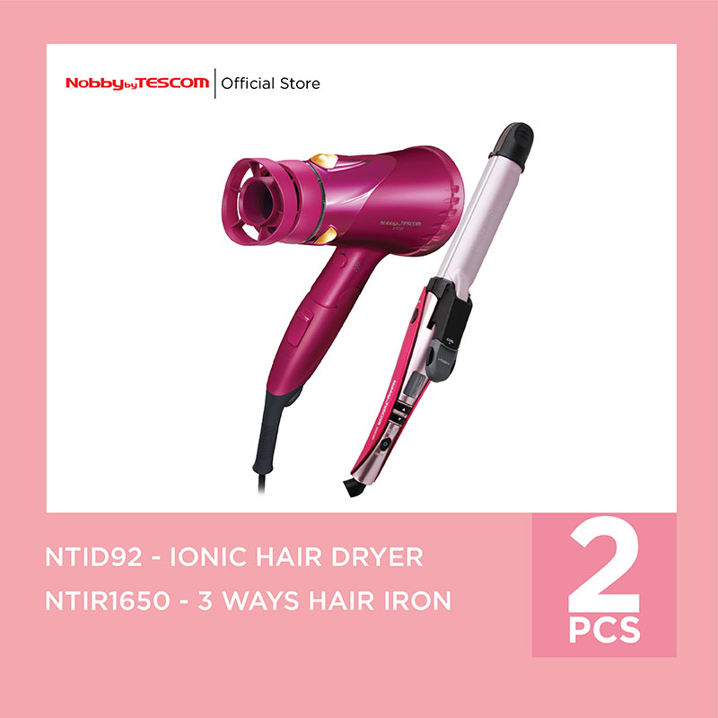 Bundling Tescom Ion Hair Dryer NTID92 - 3 Ways Hair Iron NTIR1650