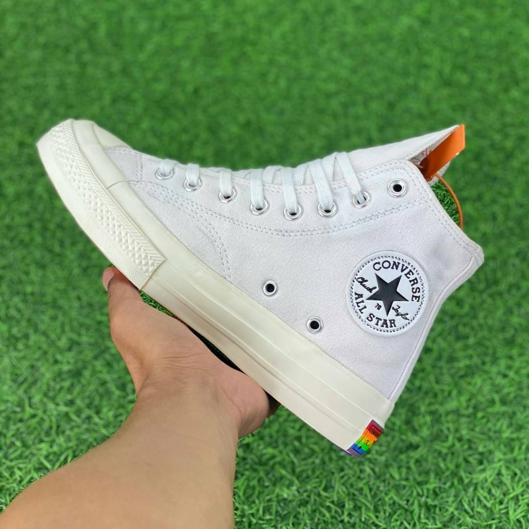 rainbow high top converse