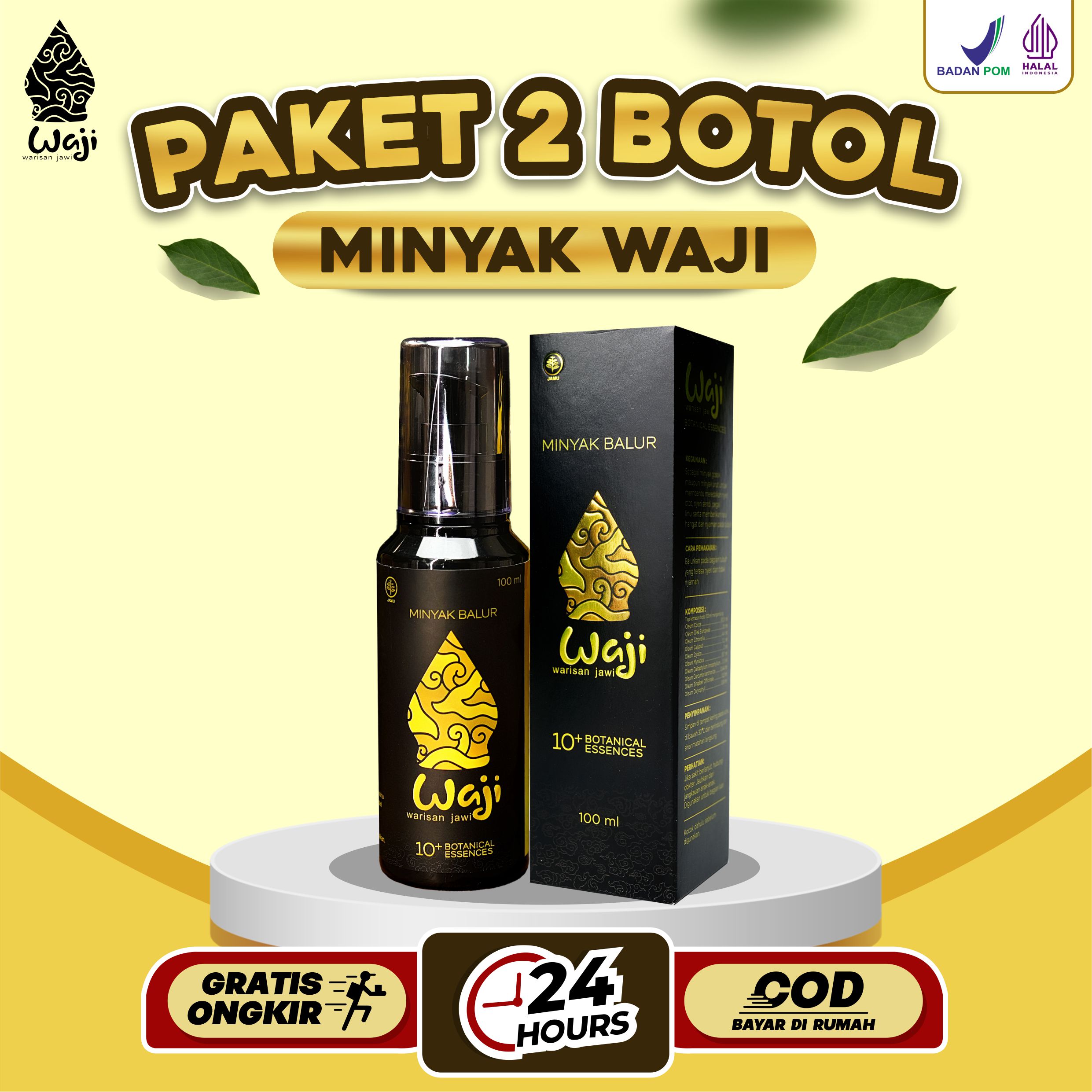 Paket 2 Botol Minyak Balur Waji Minyak Urut Mengatasi Pegel Linu ...