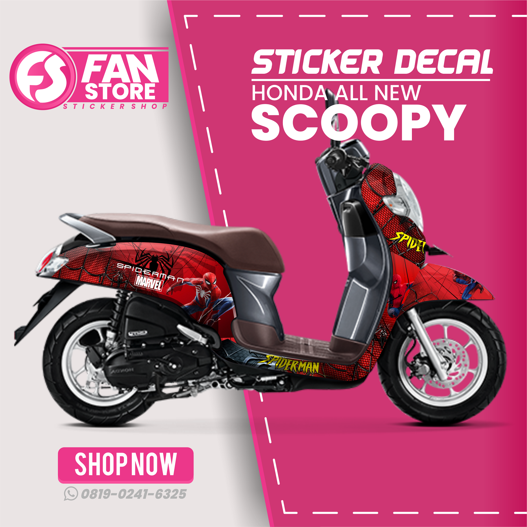 Sticker Decal Honda All New Scoopy Full Body SPIDERMAN Decal
