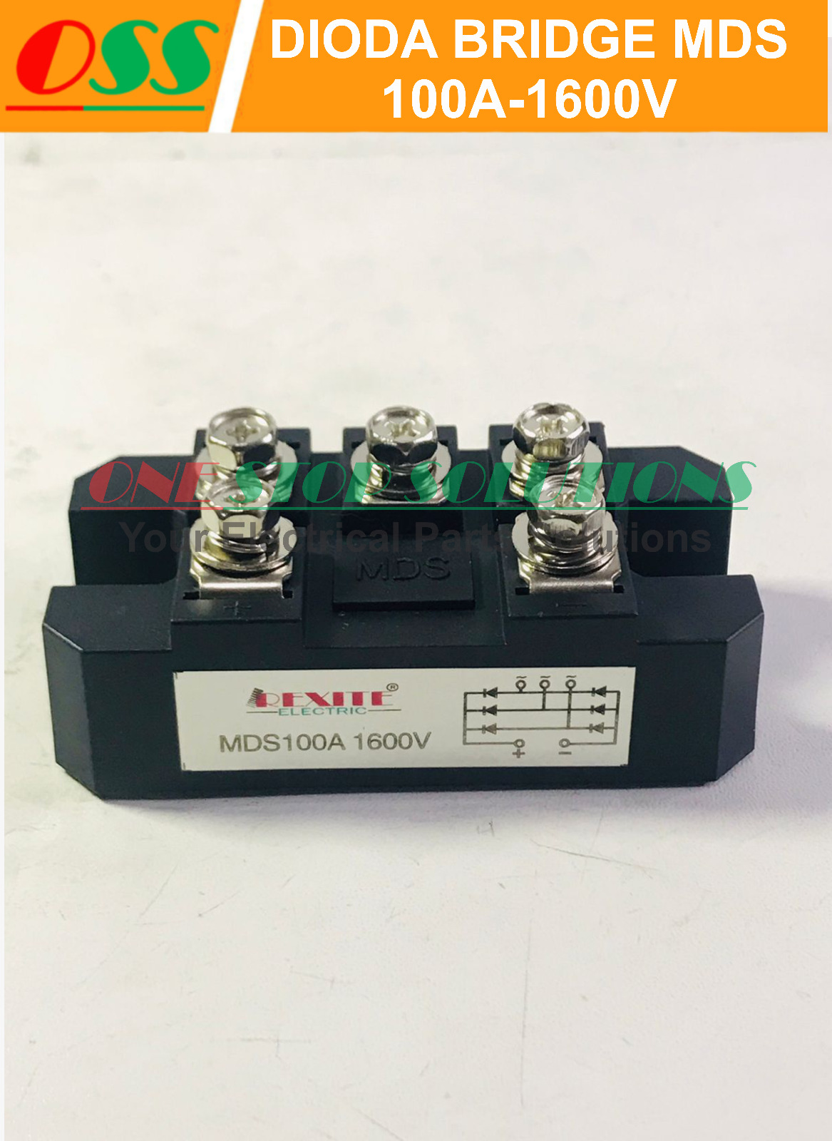 MDS100A 1600V - Ponte Retificadora Trifásica 100A - - Robótica E Eletrônica