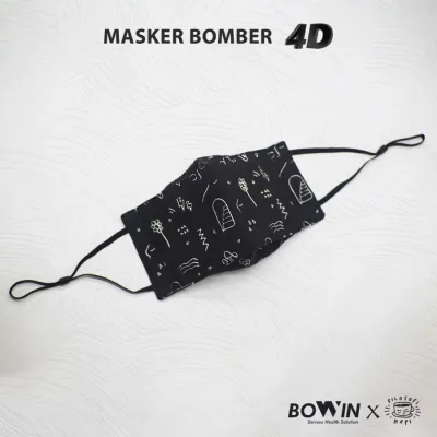 Masker Bomber 4D BOWIN x Filosofi Kopi Masker Kain ANAK 4 Lapis Anti Bakteri & Percikan Air KEMENKES RI FR.03.02/VA/4034/2020