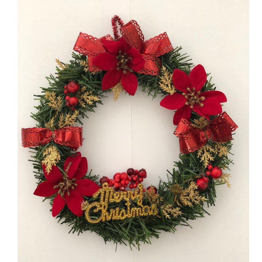 GANTUNGAN PINTU NATAL MERRY CHRISTMAS/KRANS NATAL PINTU MERRY CHRISTMAS MURAH DIAMETER 15CM/HIASAN NATAL/COD | Lazada Indonesia