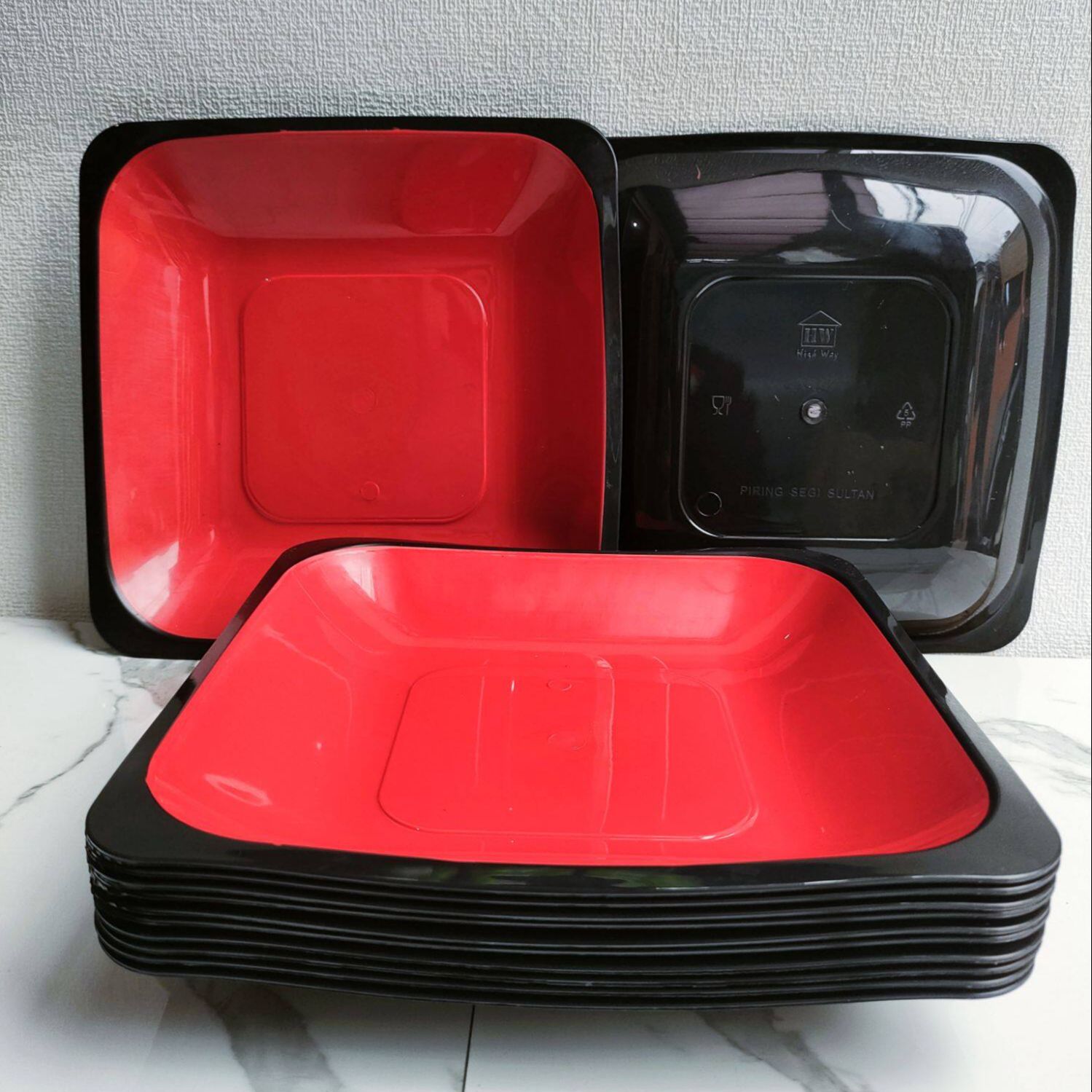 piring makan petak saji multy warna serbaguna gratis sendok