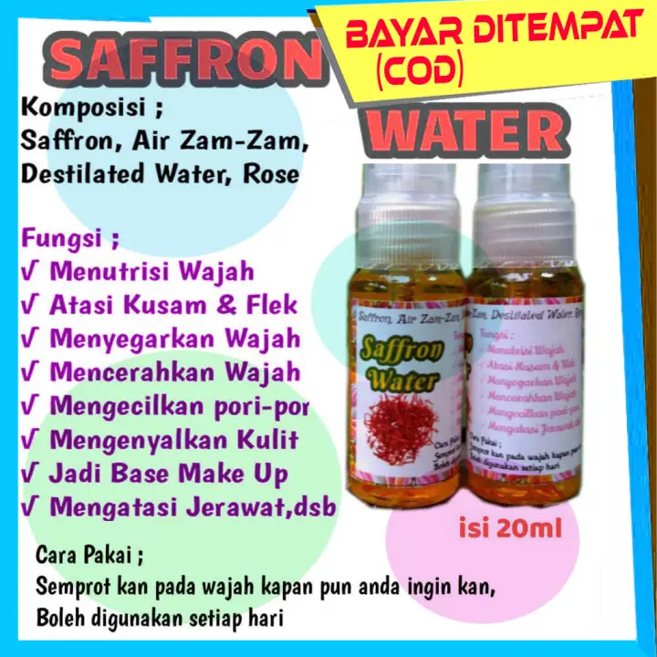 Saffron Spray Beauty Water Sefron Face Mist Safron Toner Make Up Remover Sapron Water Zam Zam Dari Bunga Safron Terbaik Kuma Spanyol Water Rose Bayar Di Tempat Cod Lazada Indonesia