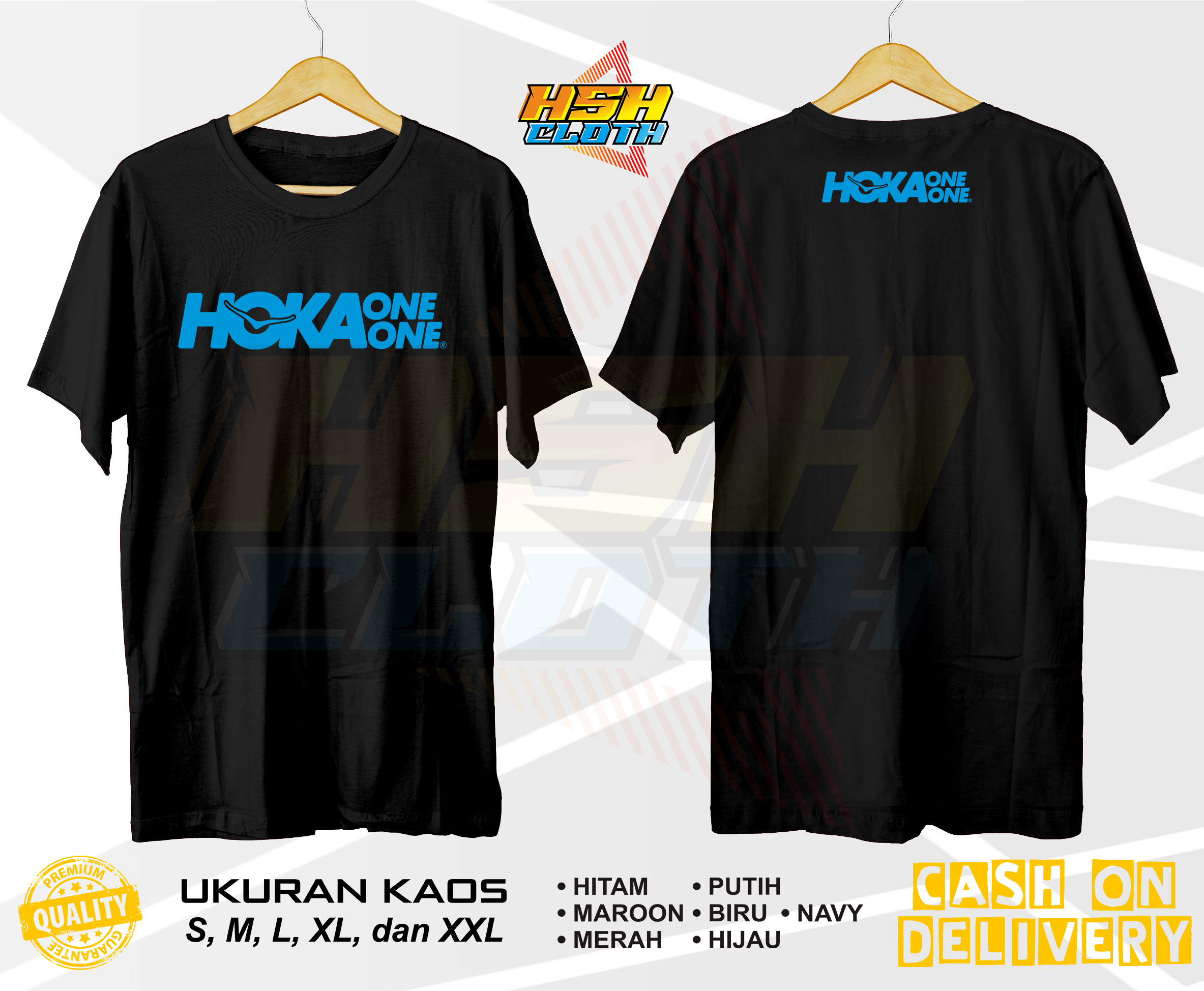 Kaos HOKA ONE ONE Bisa Custom HSHCloth Kaos Cotton 100% Untuk