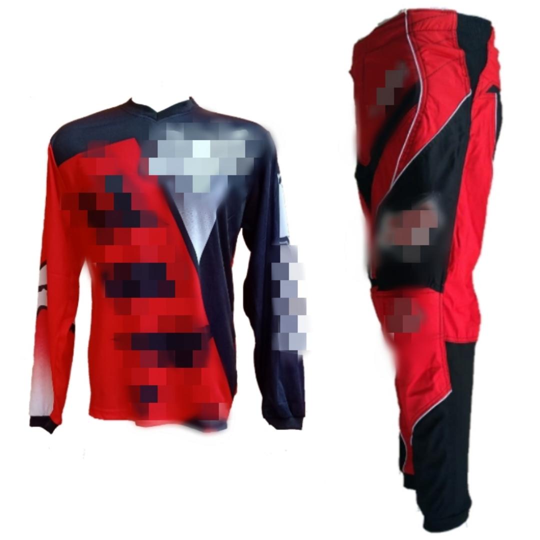 setelan trail cross sepeda merah hitam tipe A1