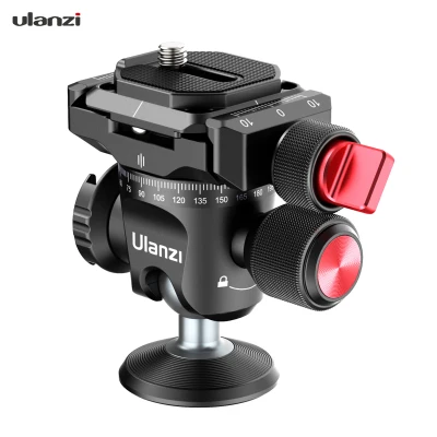 Ulanzi Aluminum Alloy 360° Panoramic Ball Head Tripod Mount 20KG Payload Horizontal Vertical Shooting with Cold Shoe Acra Swiss Quick Release Plate Universal 1/4-inch Interface for DSLR SLR Camcorder Action Camera