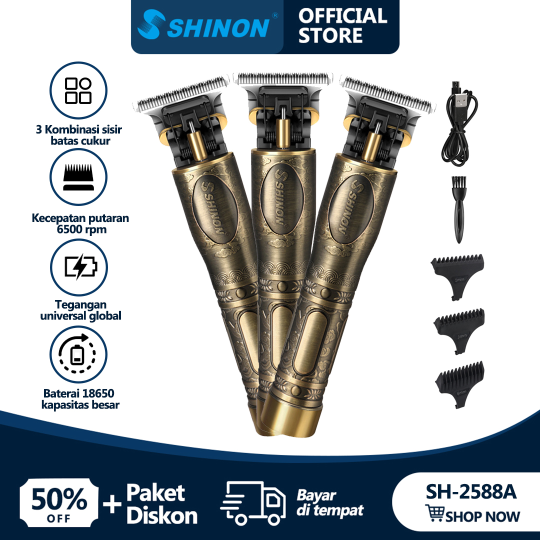 SHINON SH-2588A Alat Potong Rambut / Cliper Rambut Cordless ...