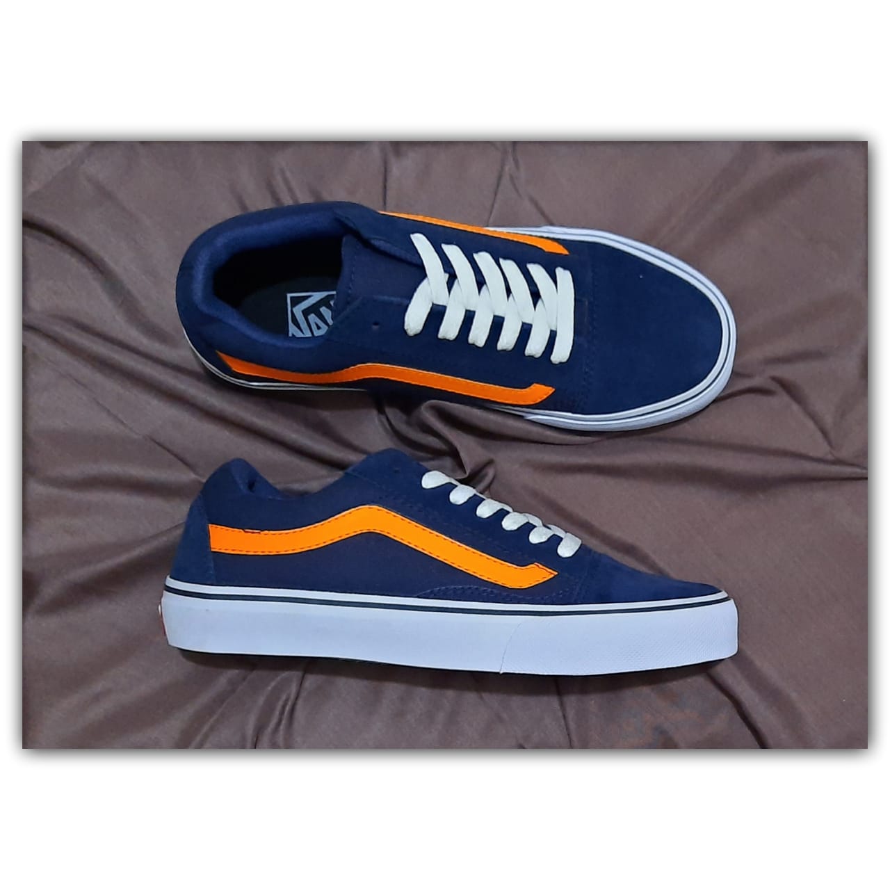 orange checkered vans old skool