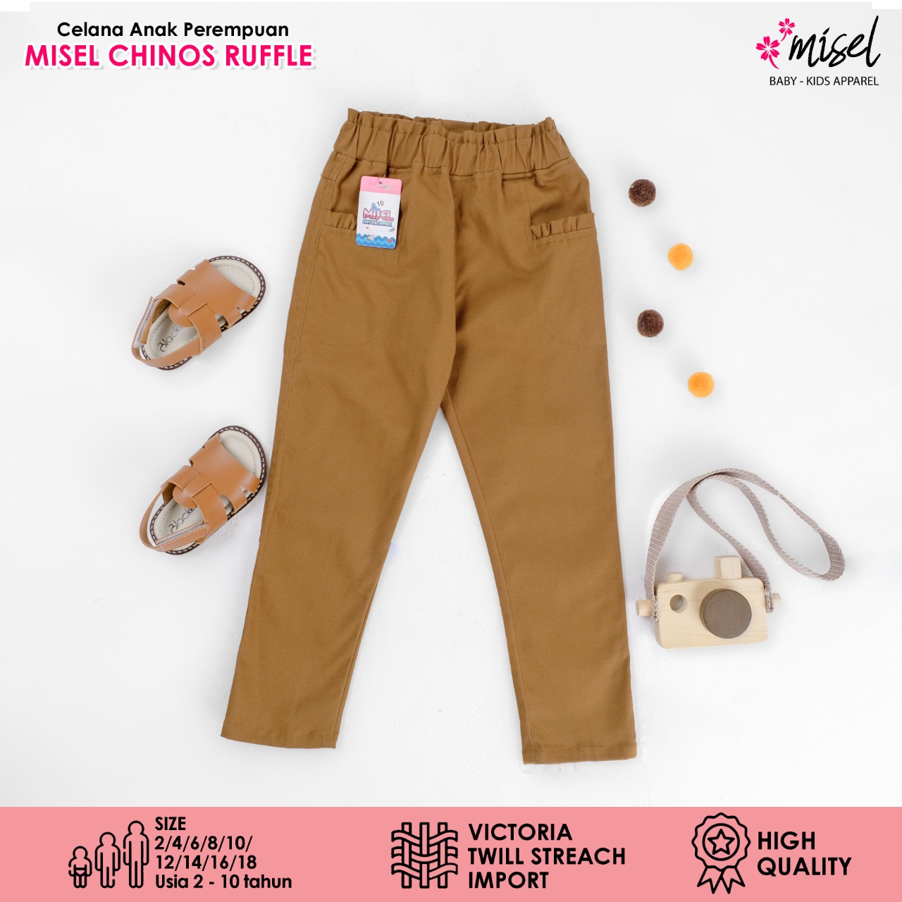 Celana chino panjang anak perempuan 