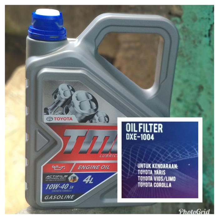 Paket Oli Mobil TMO 10w40 Galon 4liter + Filter oli DXE-1004