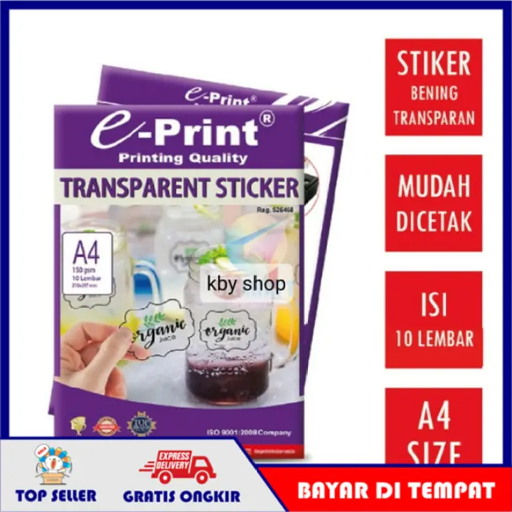 e print transparent sticker