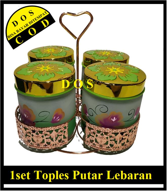 DOS Set (isi 4) Toples Lebaran Putar Cantik dengan Rak klasik dan motif Unik