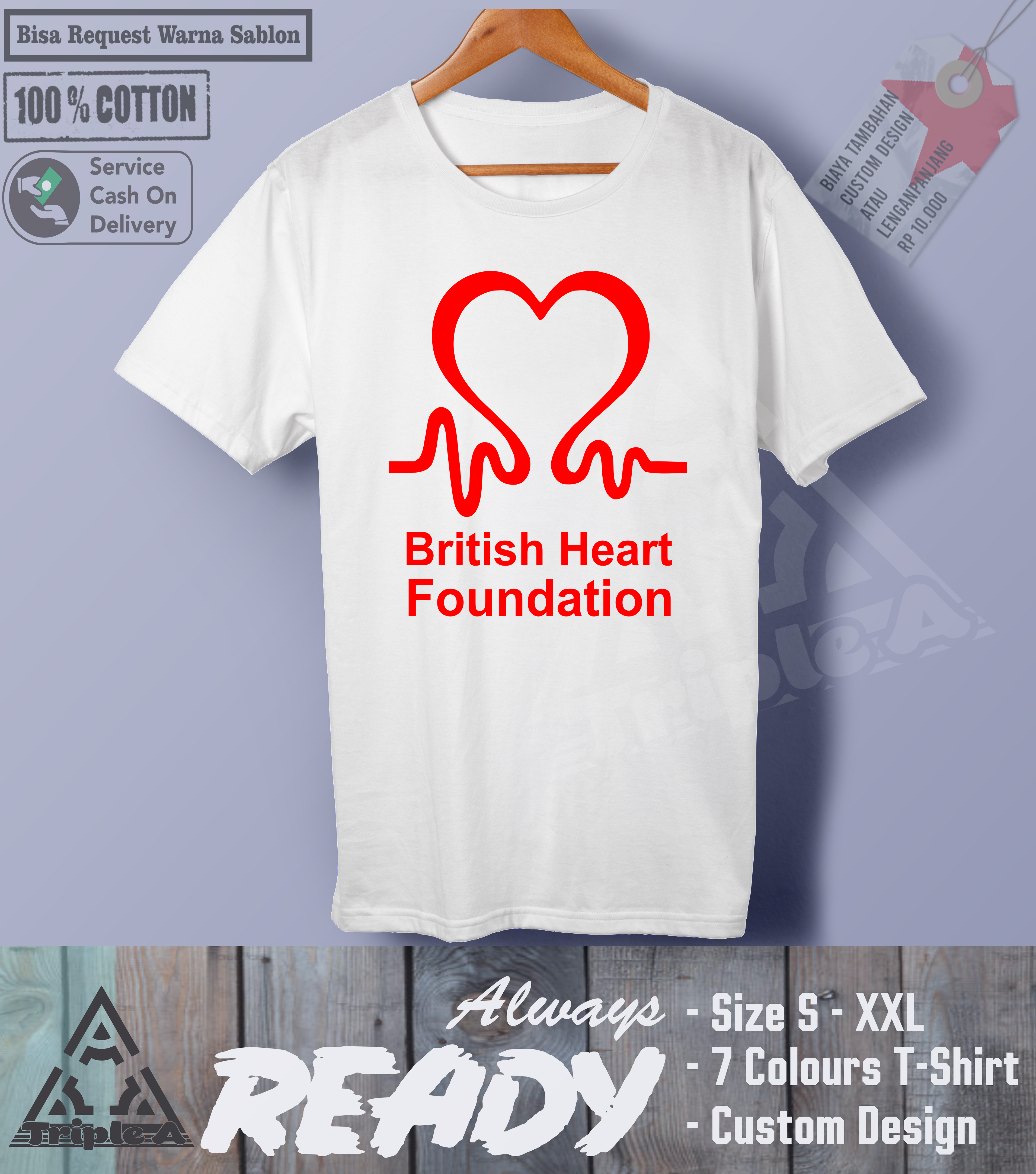 Kaos Baju British Heart Foundation Kaos 
