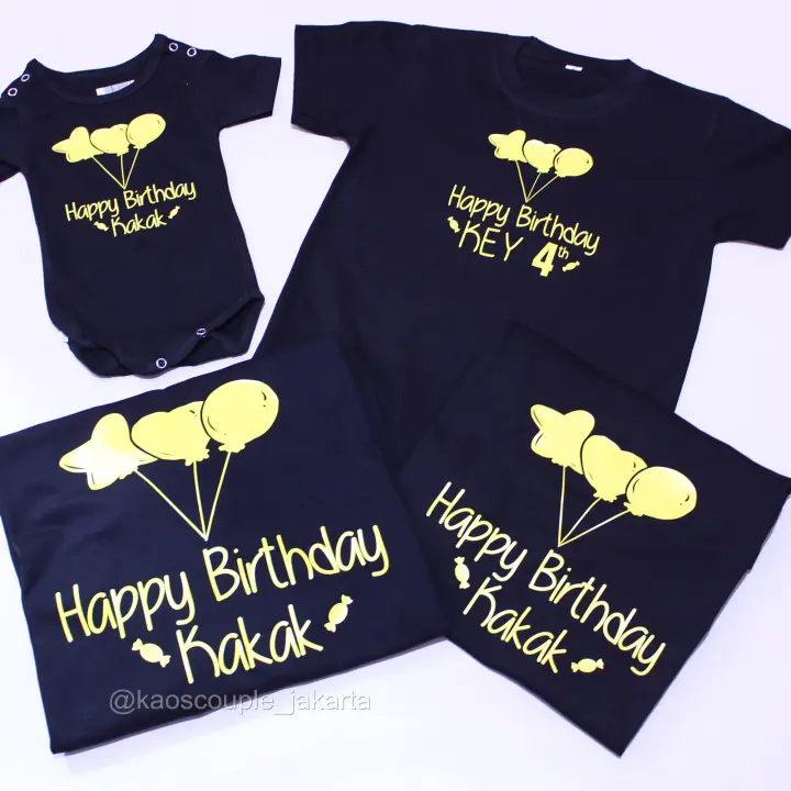 Gratis Nama Kaos Couple Ulang Tahun Birthday Liburan Baju Couple Partner Pasangan Keluarga Ayah Ibu Anak Warna Merah Putih Benhur Hitam Pink Cream Navy Maroon Kuning Hijau Army Dll Lazada Indonesia