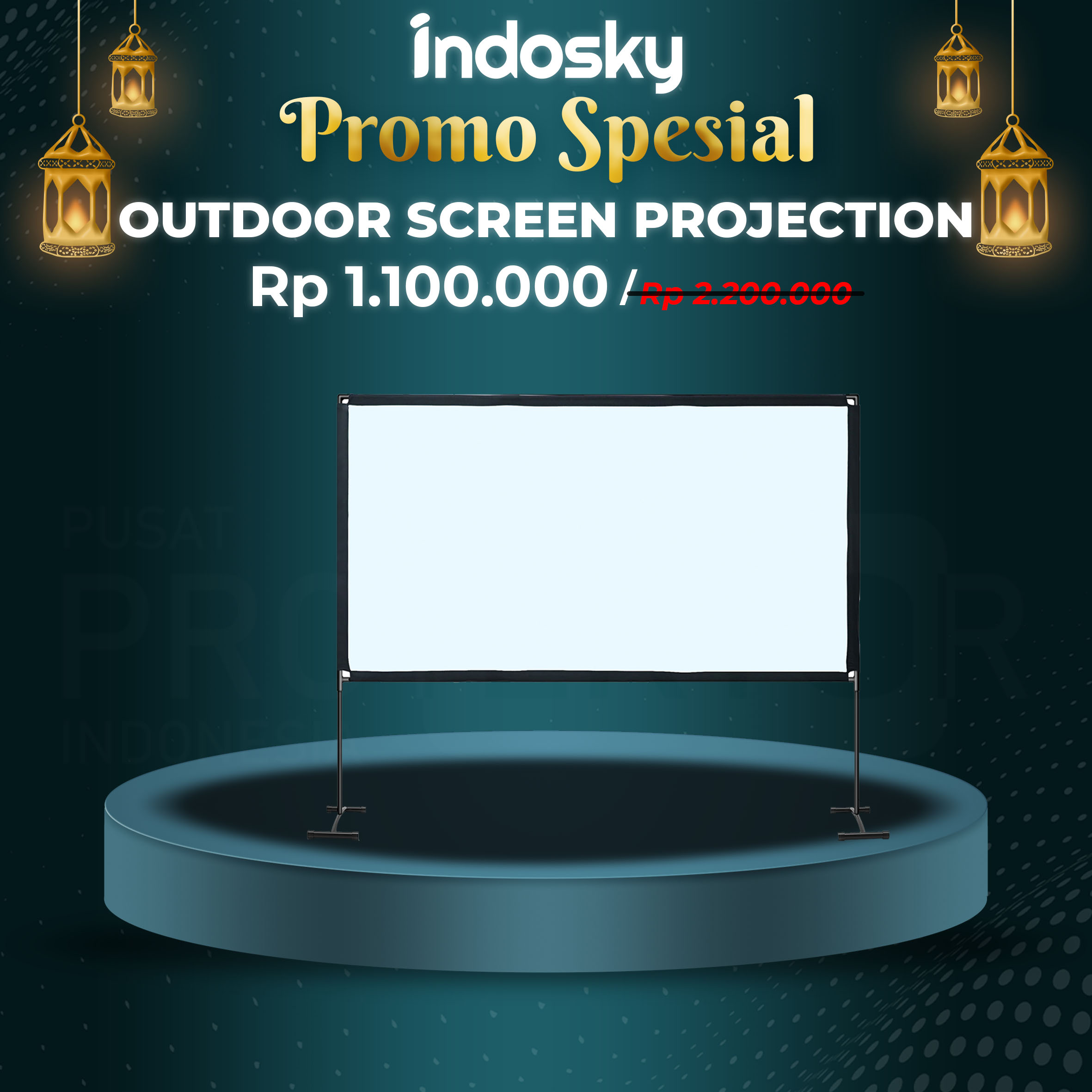 [GARANSI 1 TAHUN] Layar Proyeksi Luar Ruangan 120" Inch Outdoor