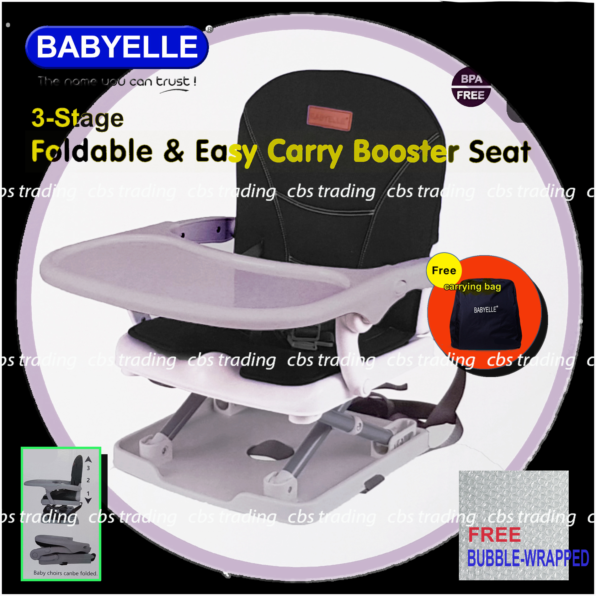 Babyelle 3 Stage Foldable Booster and Easy Carry Booster Seat Kursi Makan Anak Lazada Indonesia