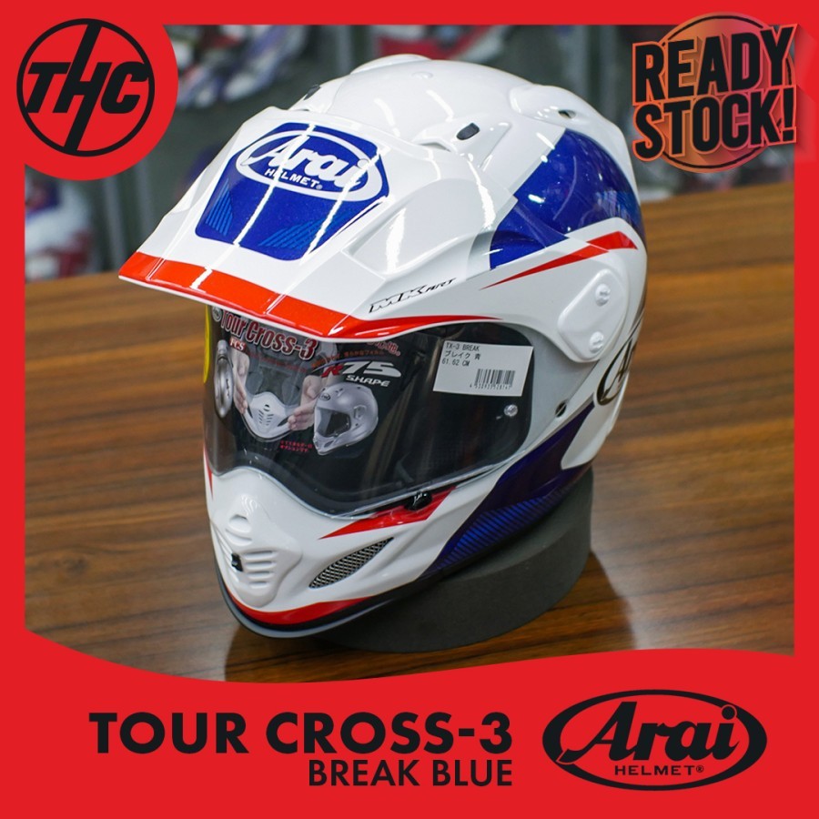 ARAI HELMET TOUR CROSS III 3 (TX-3) BREAK BLUE ADVENTURE | Lazada Indonesia