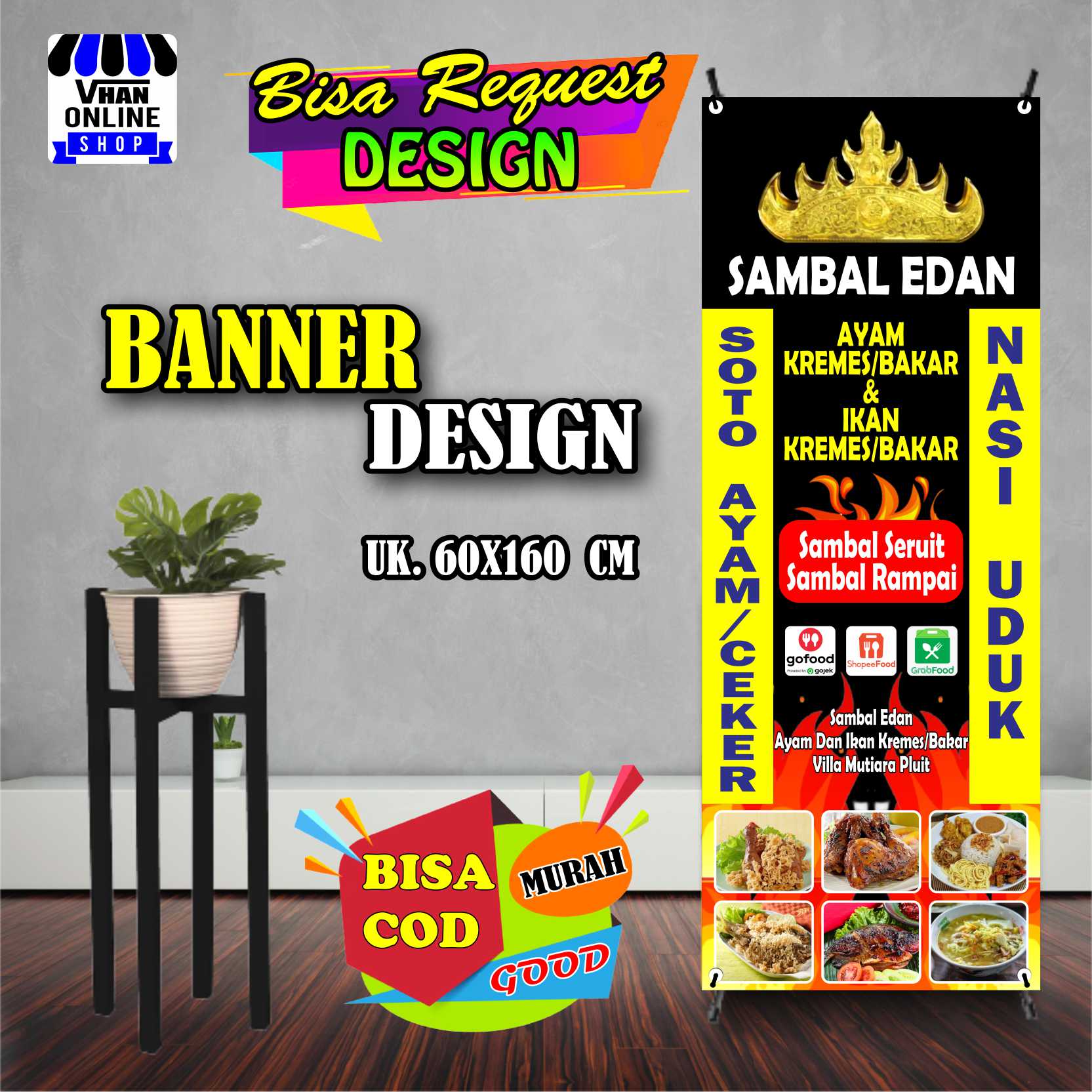 Spanduk Banner Makanan, Jajanan Warung, Soto Keren, Murah | Lazada