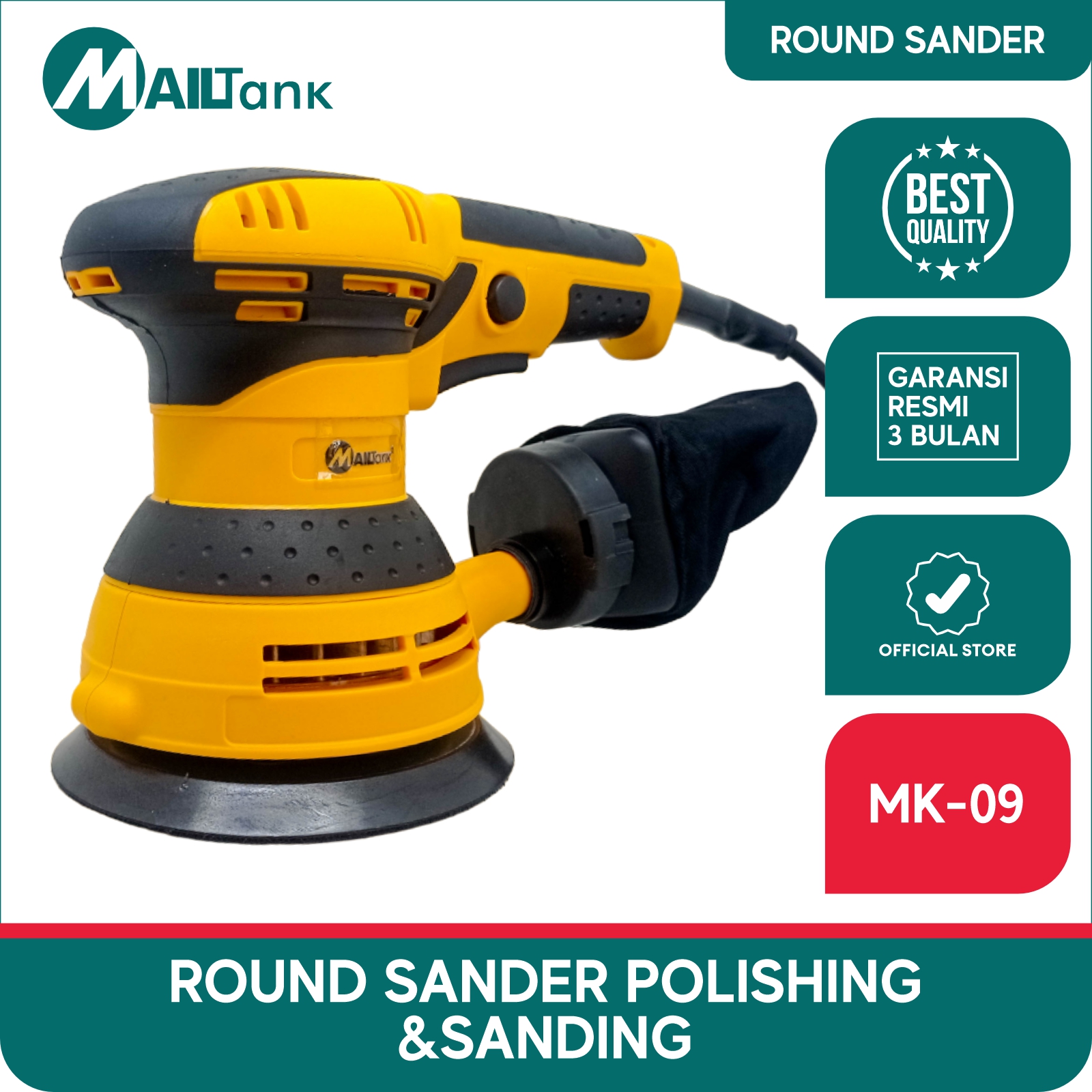 Mailtank MK09 Round Sander Polishing sanding Orbital Sander Mesin