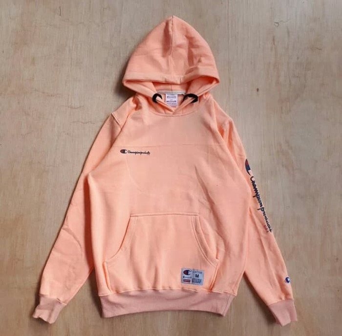 peach champion hoodie