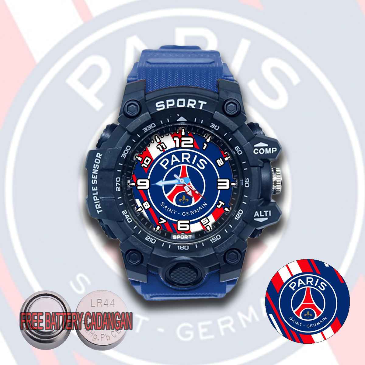 Montre Enfant PSG Paris Saint-Germain Collection Officielle - Bracelet Silicone 3D