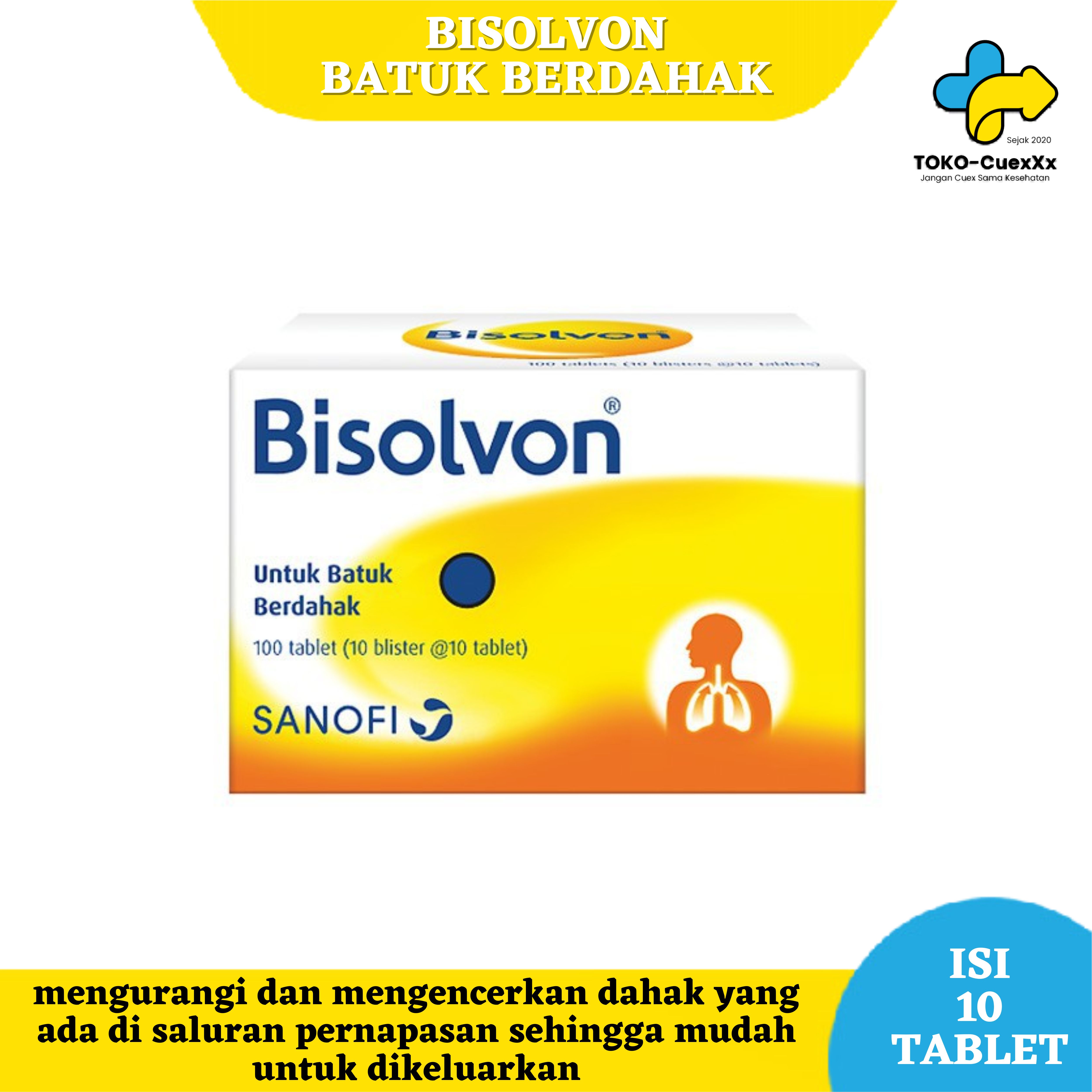 Bisolvon Tablet 1 Strip Isi 10 Tablet - Obat Batuk Berdahak Strip ...