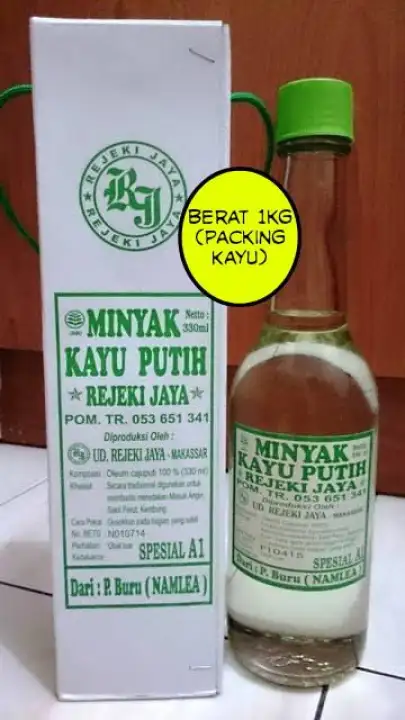 Minyak Kayu Putih Rejeki Jaya 270ml Asli Makassar Berat 1kg Sudah Dengan Packing Kayu Lazada Indonesia