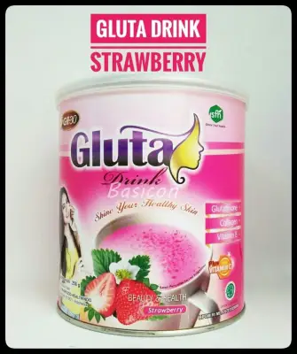 Gluta Drink Kaleng Anti Oksidan Varian Strawberry 200 Gram - Original