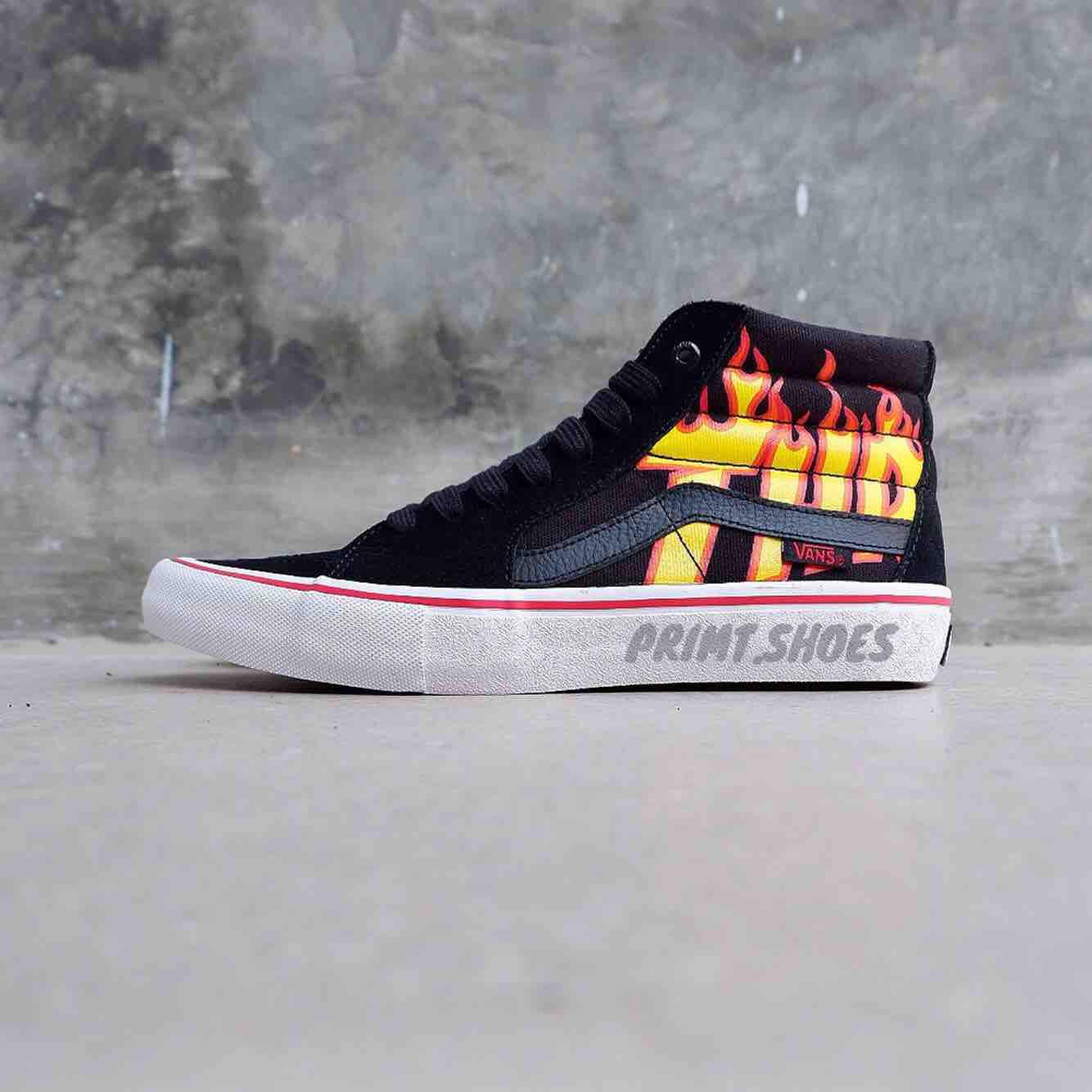 low top thrasher vans