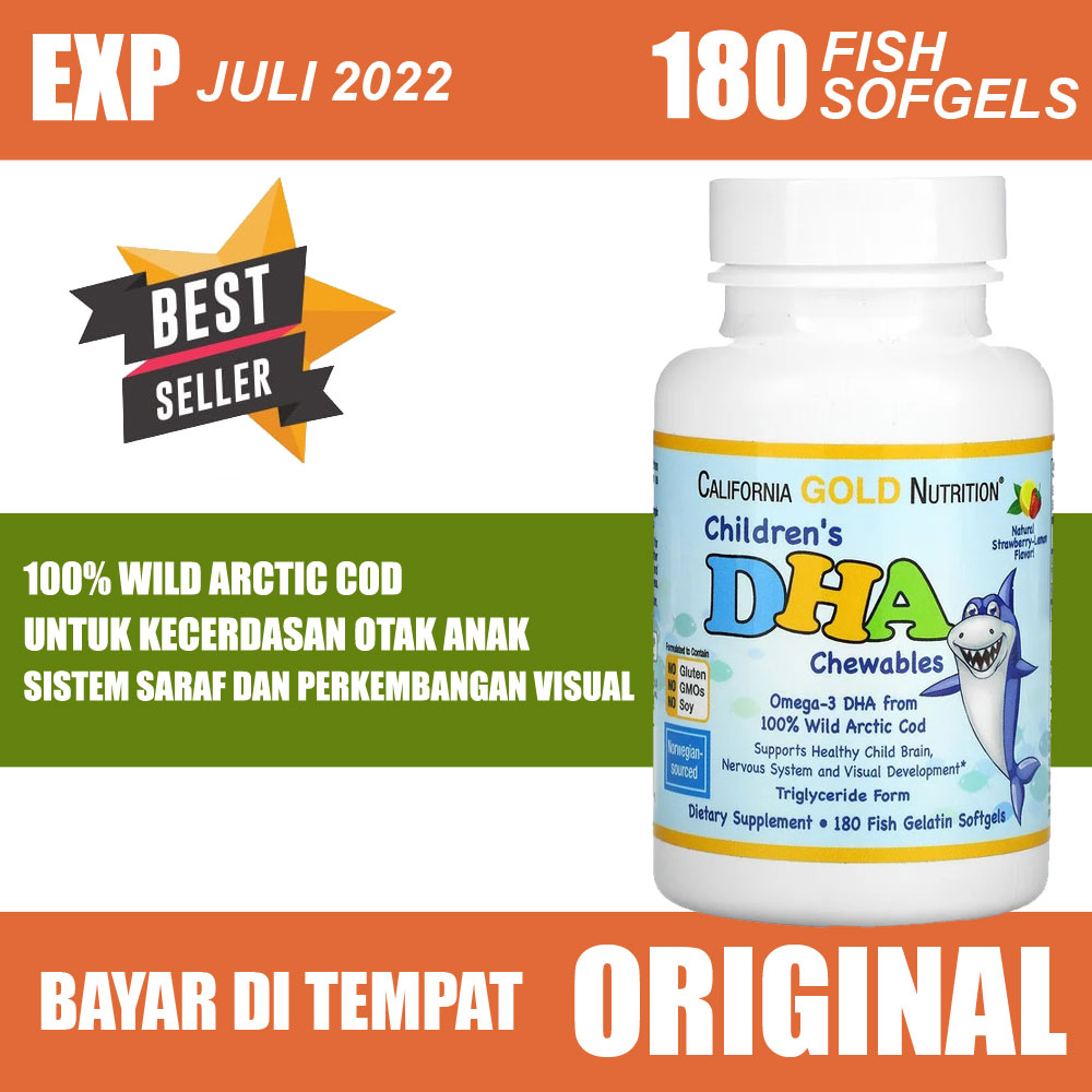 Children's DHA Chewables, Wild Arctic Cod, Omega 3, California Gold  Nutrition, 180 Fish Gelatin Softgels | Lazada Indonesia