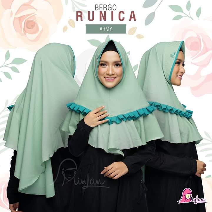 Jilbab Instan Dewasa Bergo Runica Jilbab MiuLan Jilbab Bahan Crepe Anti Tembem Jilbab Hijab Variasi Rempel Cantik