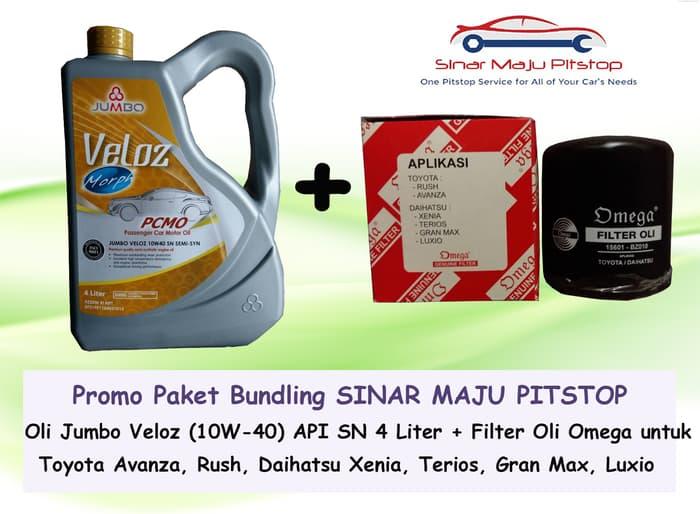 PAKET Oli Mobil JUMBO VELOZ 10W-40 API SN & Filter Oli Avanza Xenia