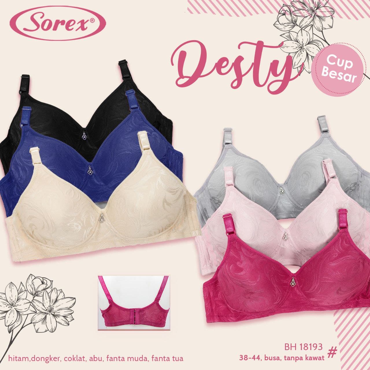 Sorex- Bra 17238 Super Soft Warna Hitam Edisi Terbatas / BH Black