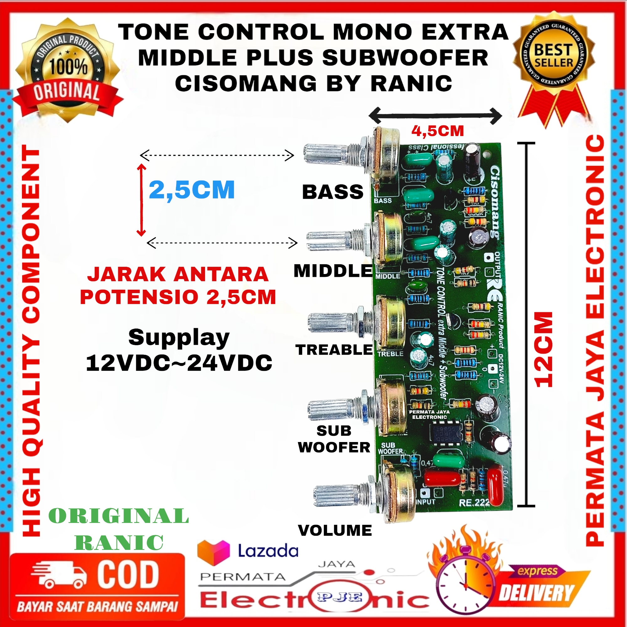 Kit Tone Control Mono Plus Middle Dan subwoofer ( Cisomang ) | Lazada