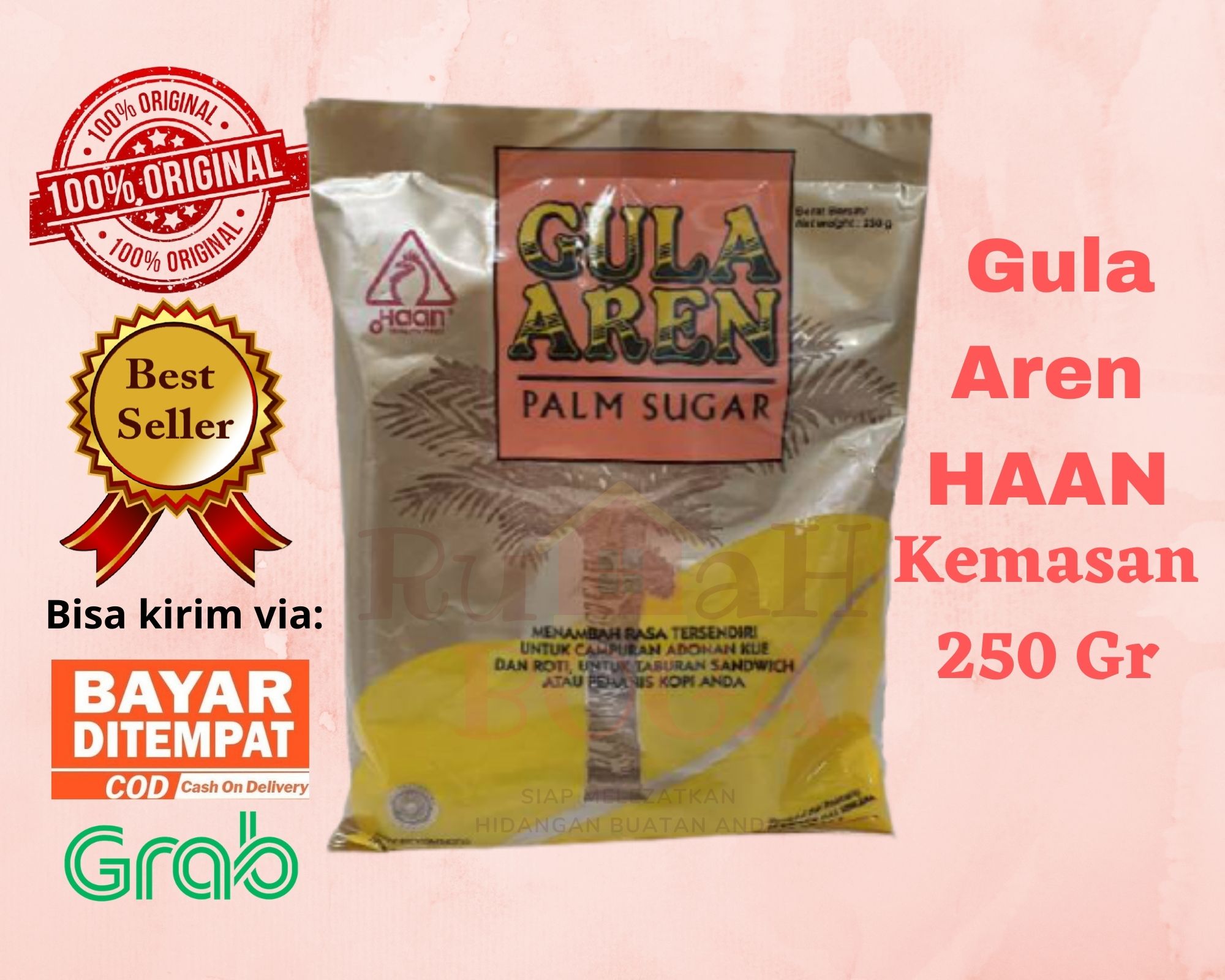 HAAN GULA AREN Merah Semut Palem Kelapa Palm Sugar HAAN 250gr 250 gr