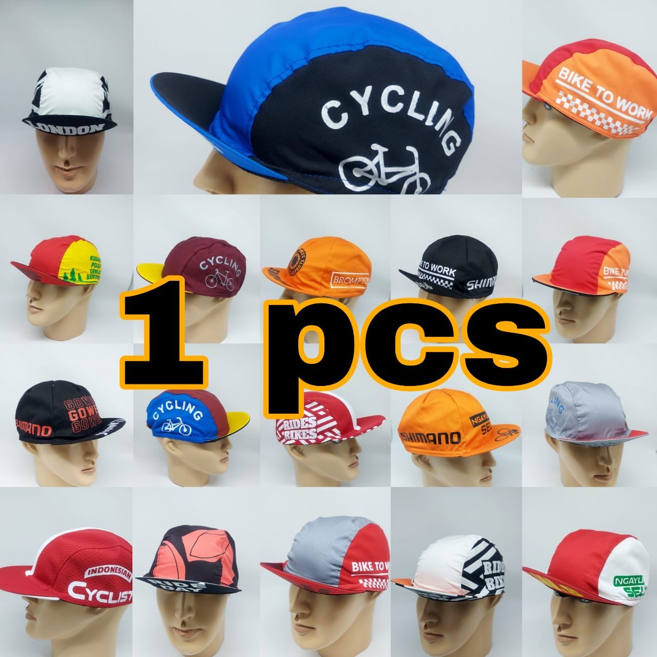 CUCI GUDANG-TOPI SEPEDA/GOWES MOTIF 